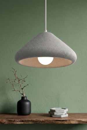 Kubbe Form Sarkıt Avize Beton Görünümlü Dokulu Modern Dekoratif Avize E27 25 cm - Gri