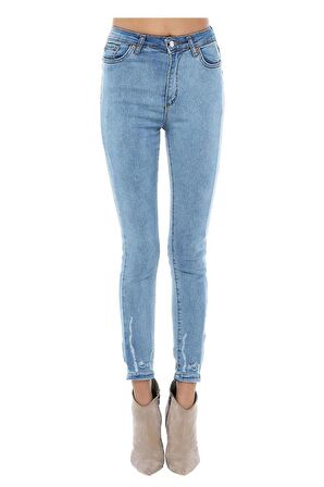 Mavi Denim Paça Lazer Detaylı Dar Paça Kadın Pantolon