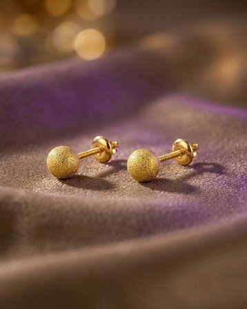 22 Ayar Altın Çocuk Küpesi Dorika Modern Tasarım 1.22gr Hediye