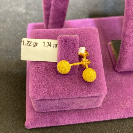 22 Ayar Altın Çocuk Küpesi Dorika Modern Tasarım 1.22gr Hediye