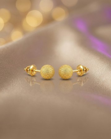 22 Ayar Altın Çocuk Küpesi Tohumlu Modern Tasarım 1.26gr Hediye