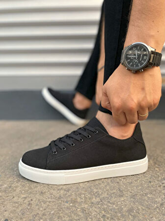 Tb122 Mode Bağcıklı Süet Erkek Günlük Sneaker Ayakkabı Sbt - Siyah