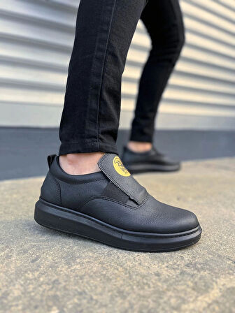 Tb161 Hippo Bağcıksız Cilt Erkek Günlük Sneaker Ayakkabı Cst - Siyah