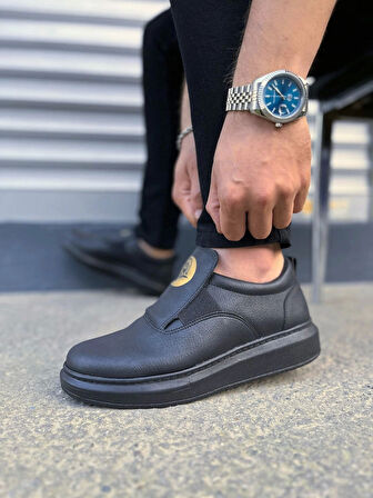 Tb161 Hippo Bağcıksız Cilt Erkek Günlük Sneaker Ayakkabı Cst - Siyah