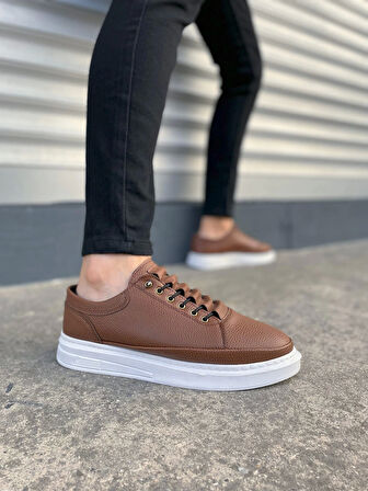 Tb0535 Prime Bağcıklı Cilt Erkek Günlük Sneaker Ayakkabı Cbt - Taba