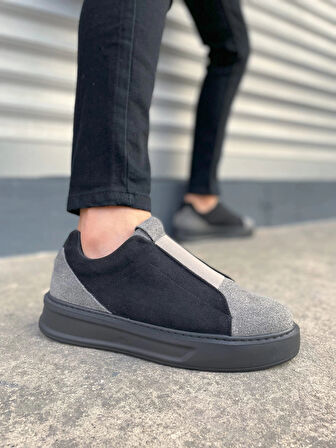 Tb007 Alba Bağcıksız Süet Erkek Günlük Sneaker Ayakkabı Sst Gri/siyah