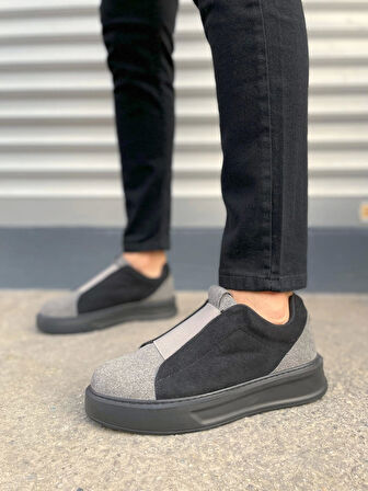 Tb007 Alba Bağcıksız Süet Erkek Günlük Sneaker Ayakkabı Sst Gri/siyah