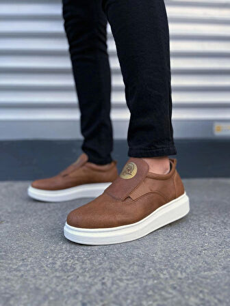 Tb161 Hippo Bağcıksız Cilt Erkek Günlük Sneaker Ayakkabı Cbt - Taba