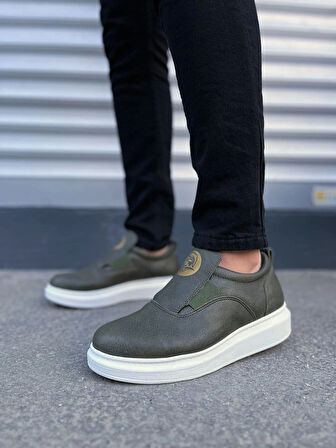 Tb161 Hippo Bağcıksız Cilt Erkek Günlük Sneaker Ayakkabı Cbt - Haki