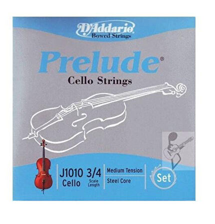 DADDARIO J101034 CELLO TEL SETİ, PRELUDE, 3/4, MEDIUM