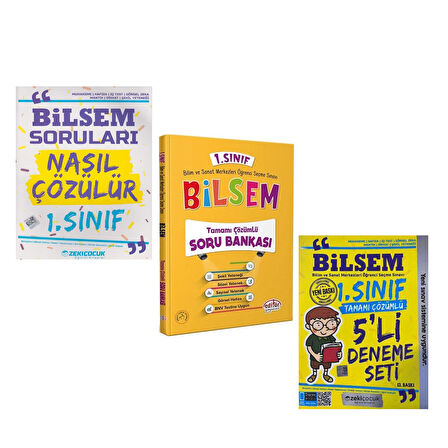 Editör 1. Sınıf Bilsem Soru ve Zeki Çocuk Bilsem Soruları Nasıl Çözülür ile Deneme Seti 3 Kitap