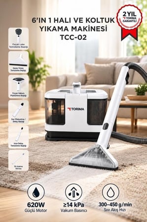 Delux Serisi Taşınabilir Aygıt Makine Pratik Model Leke Çıkartma Makinesi TCC02 Beyaz 6IN1