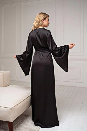 Gelin Sabahlık – Uzun Ipeksi Saten Kimono