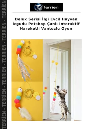 Delux Serisi İlgi Evcil Hayvan İcgudu Petshop Çanlı İnteraktif Hareketli Vantuzlu Oyun