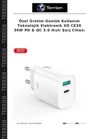 Özel Üretim Günlük Kullanım Teknolojik Elektronik XO CE30 30W PD & QC 3.0 Hızlı Şarj Cihazı