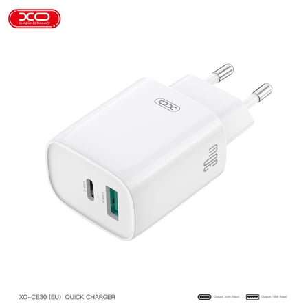Özel Üretim Günlük Kullanım Teknolojik Elektronik XO CE30 30W PD & QC 3.0 Hızlı Şarj Cihazı