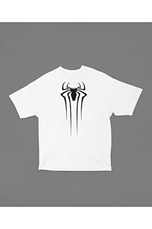 Örümcek Adam Film Logo Baskılı Unisex Marvel Oversize Tişört