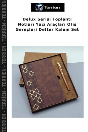 Delux Serisi Toplantı Notları Yazı Araçları Ofis Gereçleri Defter Kalem Set