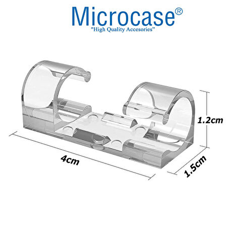 Microcase Yapışkanlı Kablo Sabitleyici Düzenleyici Çok Amaçlı Kablo Toparlayıcı Klips Set - SİYAH AL4552 16 Adet
