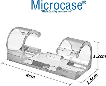 Microcase Yapışkanlı Kablo Sabitleyici Düzenleyici Çok Amaçlı Kablo Toparlayıcı Klips Set - ŞEFFAF AL4552 16 Adet