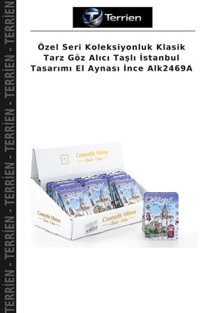 Özel Seri Koleksiyonluk Klasik Tarz Göz Alıcı Taşlı İstanbul Tasarımı El Aynası İnce Alk2469A