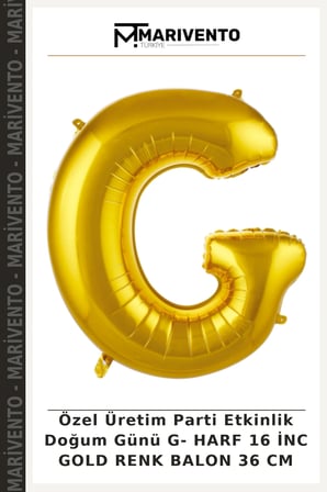 Özel Üretim Parti Etkinlik Doğum Günü G- HARF 16 İNC GOLD RENK BALON 36 CM