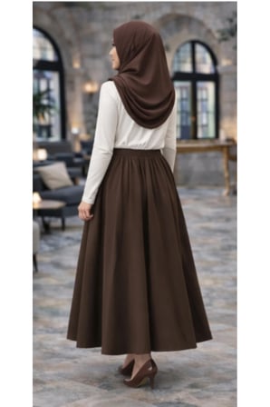 Uzun Etek Tesettür – Beli Lastikli Maxi Kloş Model