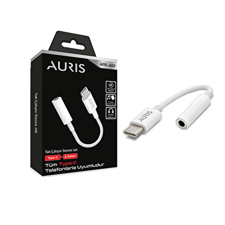 Auris ARS-JA01 Type-C to 3.5mm Stereo Jak Dönüştürücü Adaptör