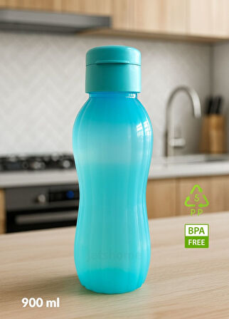 Suluk 2'li Set Su Şişesi BPA Free Okul Suluğu PP-5 Suluk Spor Okul Ofis Suluğu Mürdüm-Mavi 900 ml