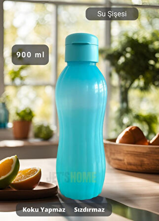 Su Şişesi Sızdırmaz Kapak Okul Matarası BPA Free Suluk Orta Boy Kokusuz Matara Mavi 900 ml