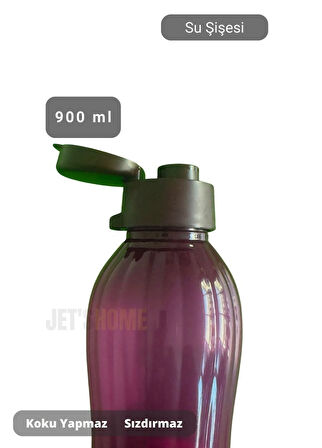 Su Şişesi Sızdırmaz Kapak Okul Matarası BPA Free Suluk Orta Boy Kokusuz Matara Mürdüm 900 ml