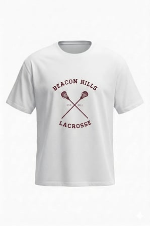 Teen Wolf Jackson T-Shirt - Beyaz Baskılı Oversize Bisiklet Yaka Kısa Kol Bol
