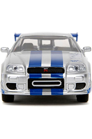 Jada Fast And Furious Diecast Model 12cm 2002 Nissan Skyline Gtr R34silver/blue