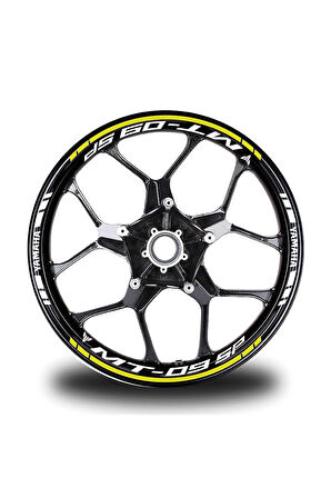 Neon Sarı Yamaha MT 09 SP Takım Jant Sticker Etiket
