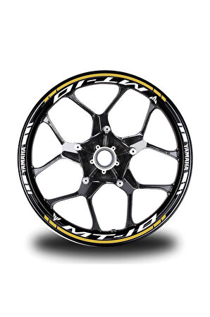 Koyu Sarı Yamaha MT 10 Takım Jant Sticker Etiket