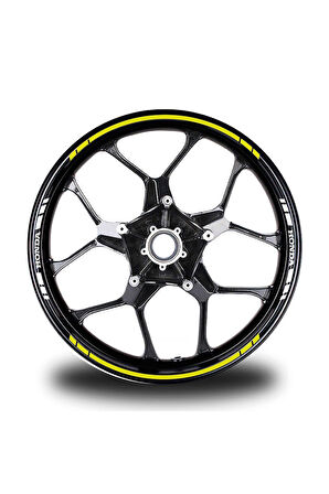 Yazısız Uzun  Honda Yazılı Kısa Kesikli 16 Lı Çift Renk Jant Sticker Etiket