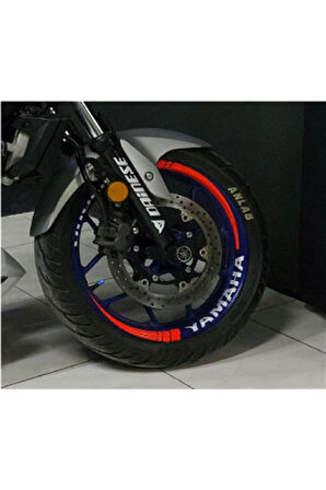 Yamaha MT 25 Neon Kırmızı Jant Dışı Şerit  Sticker Etiket Modeli