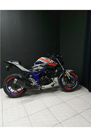 Yamaha MT 25 Neon Kırmızı Jant Dışı Şerit  Sticker Etiket Modeli