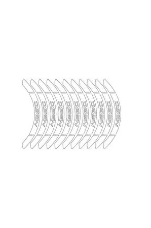 Beyaz Bajaj N250 Geniş Jant Sticker Etiket Modeli