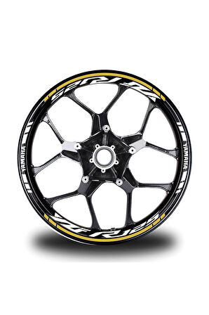 Koyu Sarı Yamaha YZF R125 Takım Jant Sticker Etiket