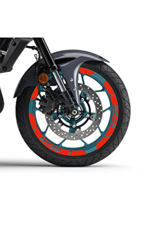 Neon Turuncu Yamaha MT-25 Geniş Jant Sticker Etiket Modeli