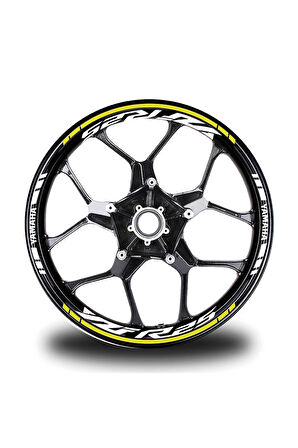 Sarı Yamaha YZF R25 Takım Jant Sticker Etiket