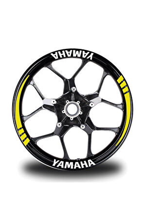 Yamaha Yazılı Sarı Takım Jant Sticker Modeli