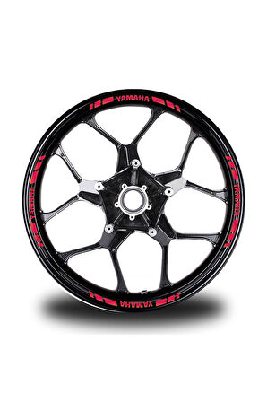 Yamaha Yazılı Kısa Dış Şerit 16'lı Tek Renk Jant Sticker Modeli