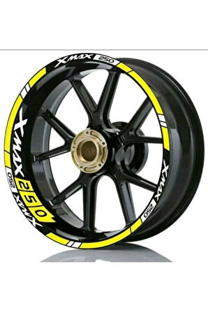Xmax 250 Yazılı Kesikli Jant Sticker Etiket Modeli