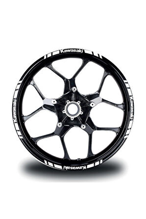 Kawasakı Yazılı Kısa Dış Şerit 16'lı Tek Renk Jant Sticker Modeli