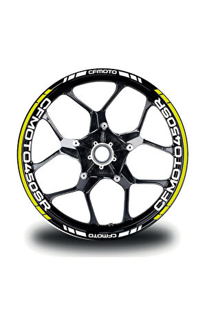 CFMOTO 450SR Jant Sticker İç Dış Yazılı Neon Yeşil (Sarı)