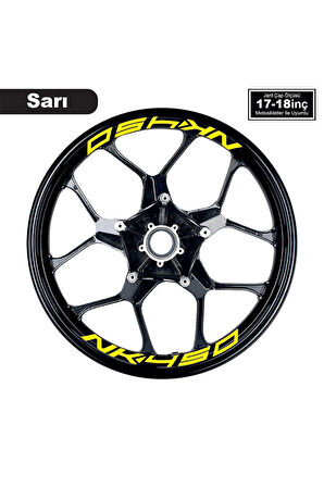 Sarı CFMOTO 450NK Yazılı 8 Li Jant İçi Yazı Sticker