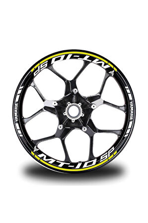 Neon Sarı Yamaha MT 10 SP Takım Jant Sticker Etiket