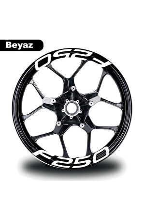 Bajaj F250 Jant Içi Yazı Sticker Modeli Beyaz